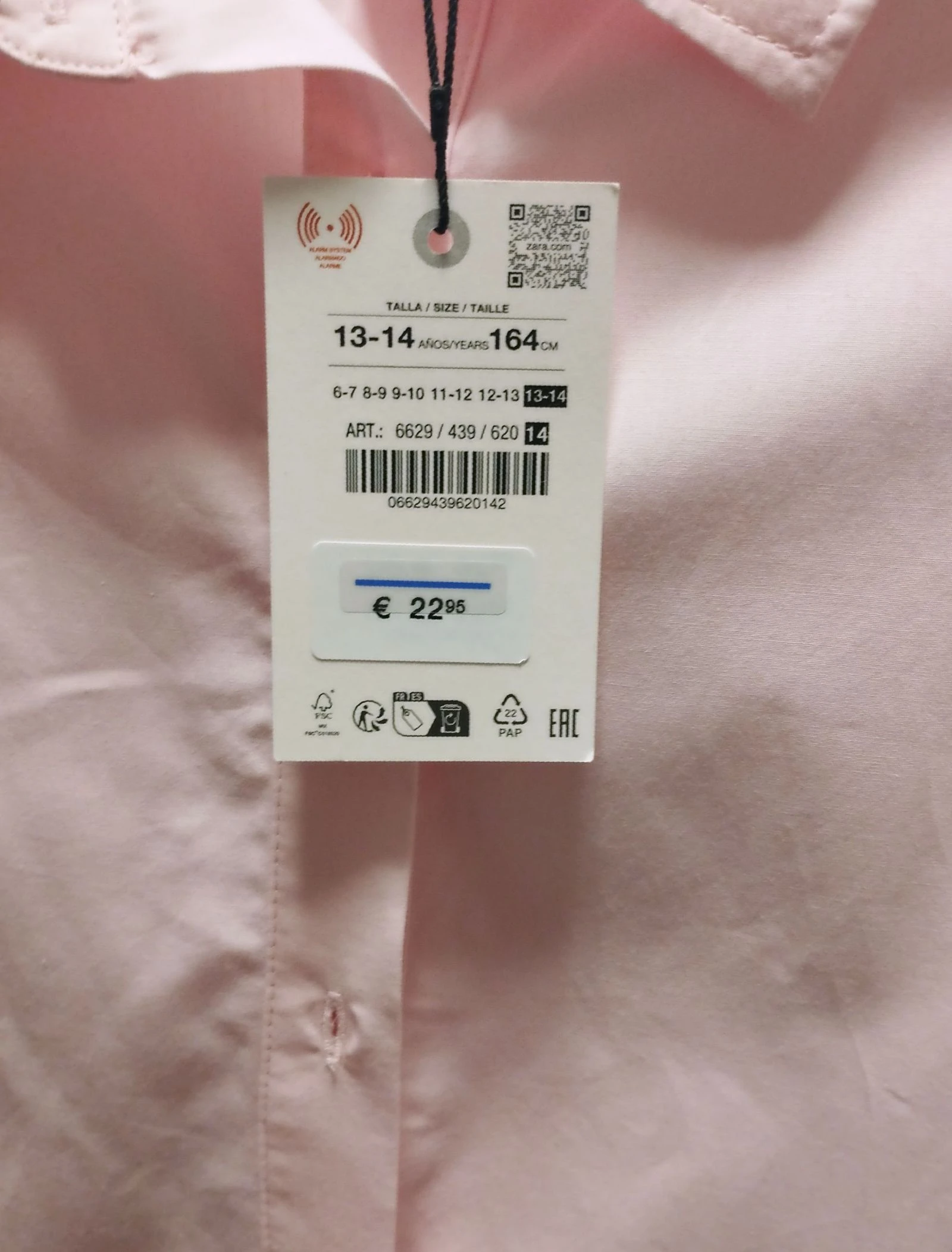 Zara Pink Crop Shirt Size 13/14 – photo 5